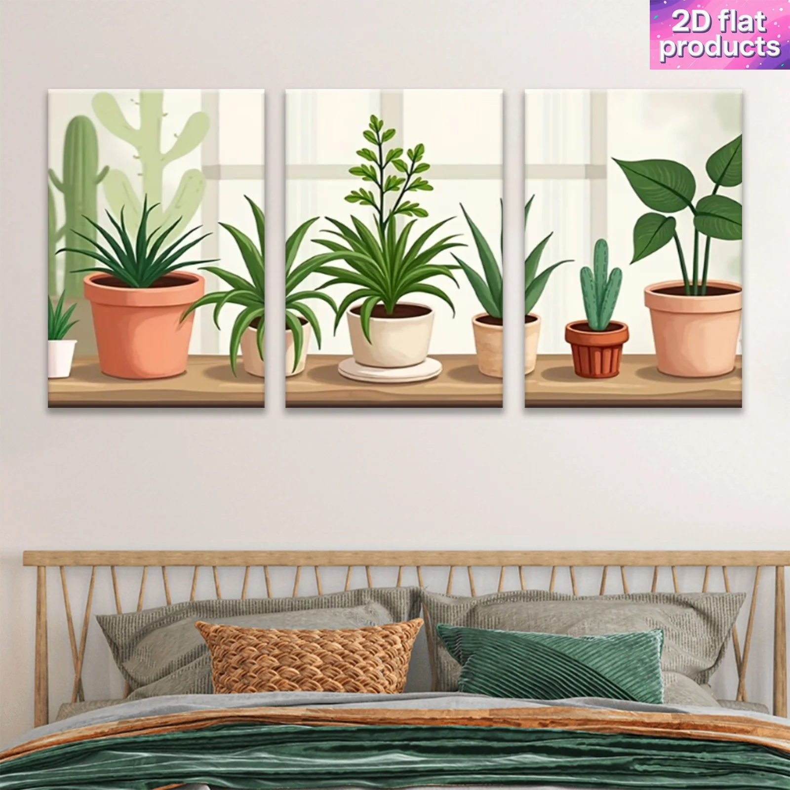 Home Office Depot - 2D Flat, 3pcs/set Modern Minimalist Potted