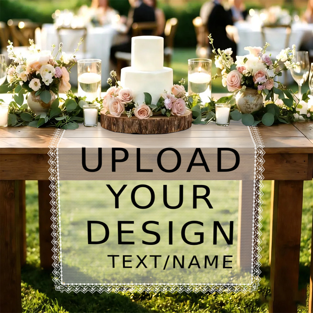 Home Office News - Custom Lace Table Runner Personalized Bride
