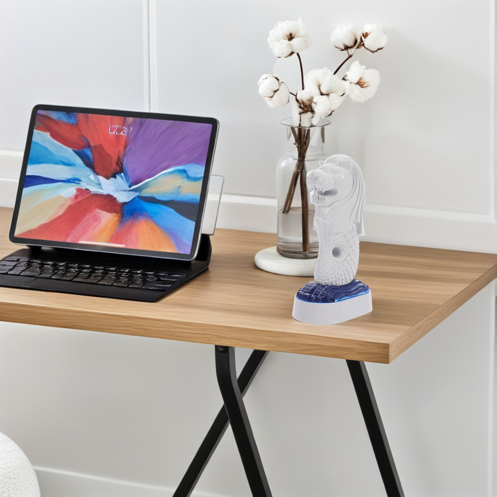 Home Office Singapore - Singapore Merlion Tabletop Sculpture Exquisite Handcrafted
