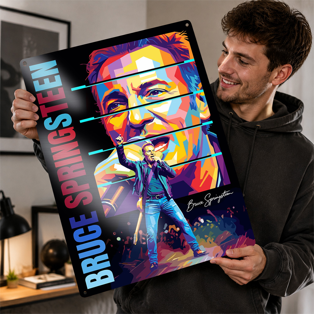 Home Office Alternative - Bruce Springsteen Color Block Aluminum Poster