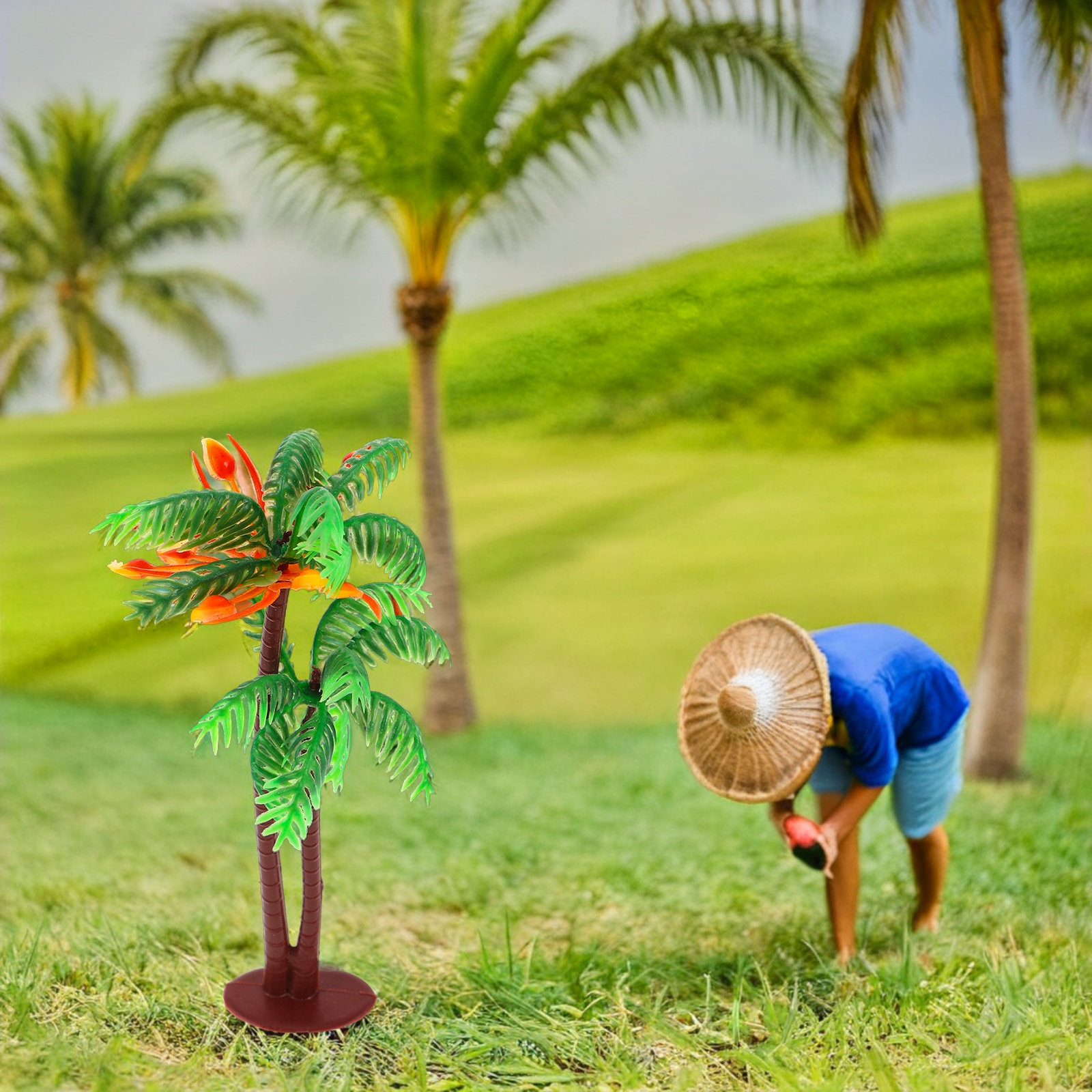 Home Office Simulator - 10Pcs Miniature Palm Trees Artificial Plants