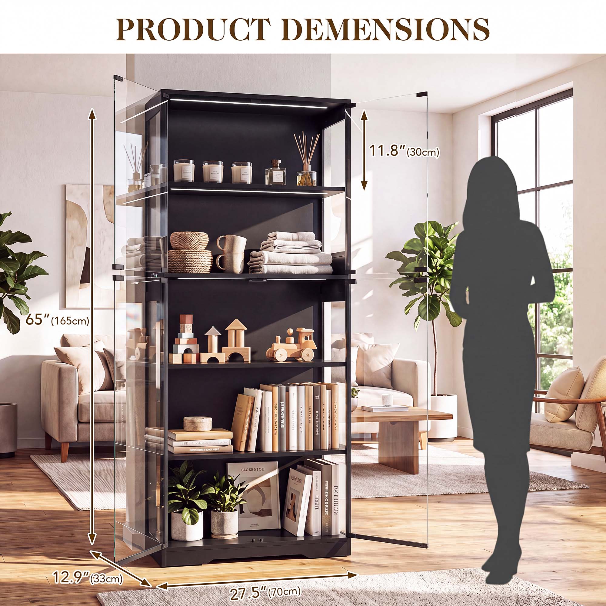 TCGBKAF 5‑Tier Display Cabinet - Home Office Living Room recension och pris
