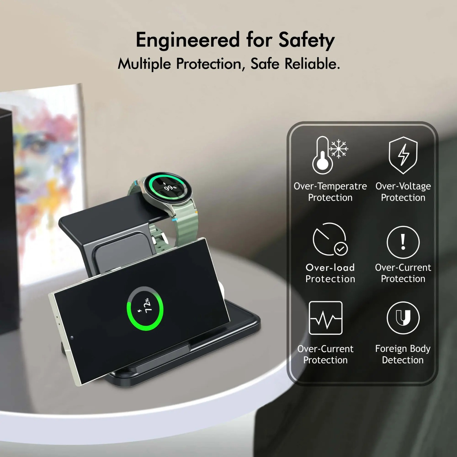 Desktop 3-in-1 Wireless Charge - Desk Charging Station recension och pris