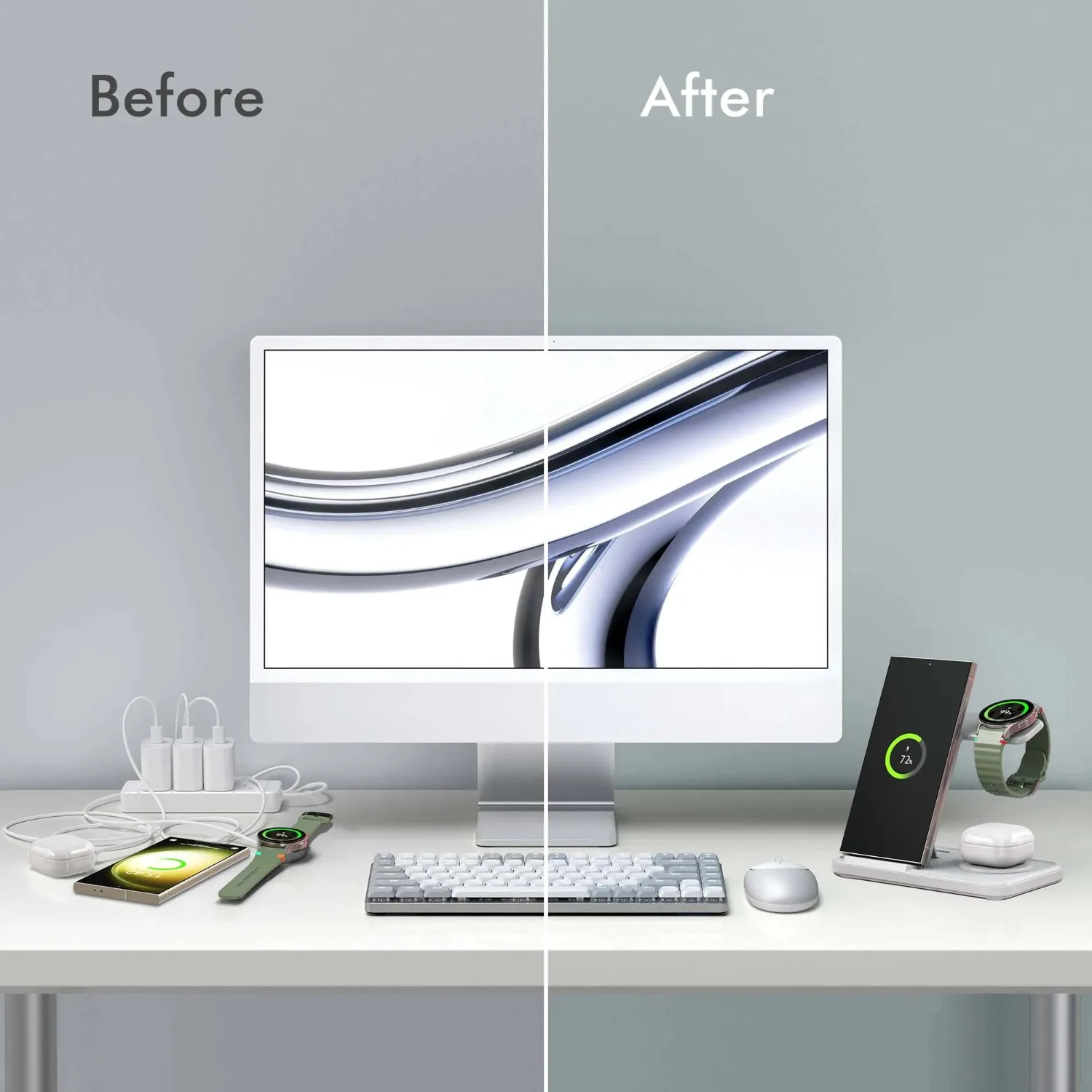 Desktop 3-in-1 Wireless Charge - Desk Charging Station recension och pris