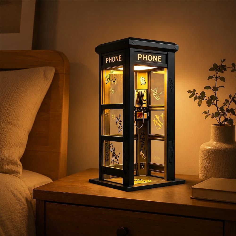 Retro Graffiti Phone Booth Tab - Desk Lamp Led recension och pris