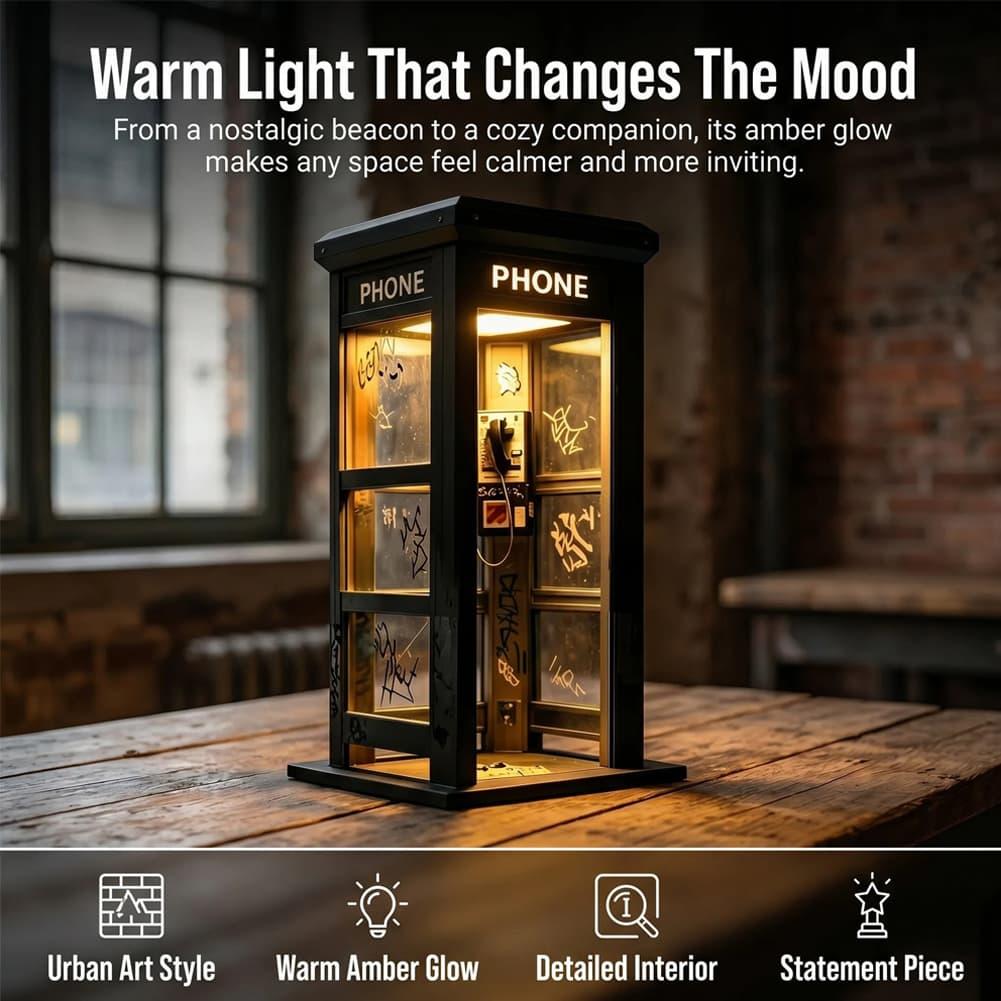Retro Graffiti Phone Booth Tab - Desk Lamp Led recension och pris