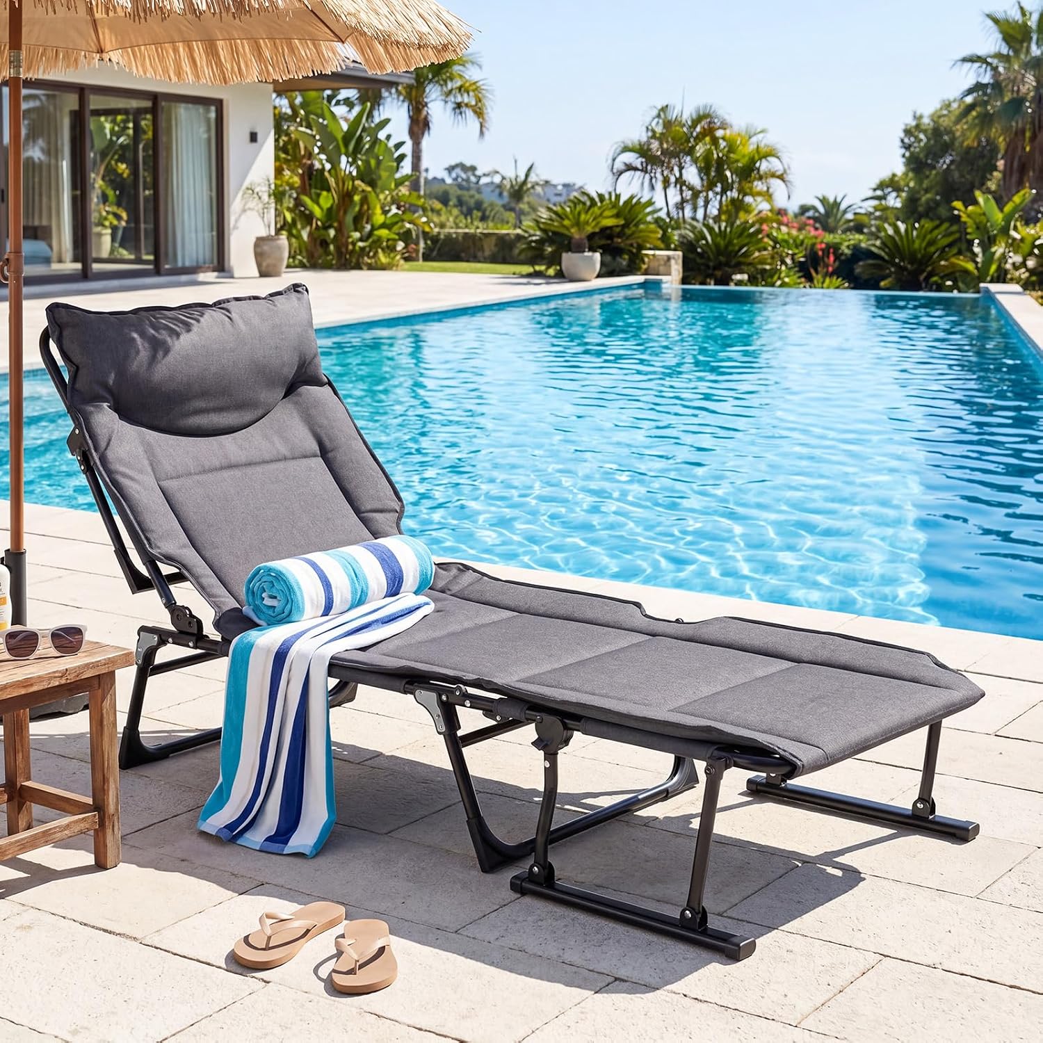 Folding Patio Lounge Chair Set - Home Office Head recension och pris