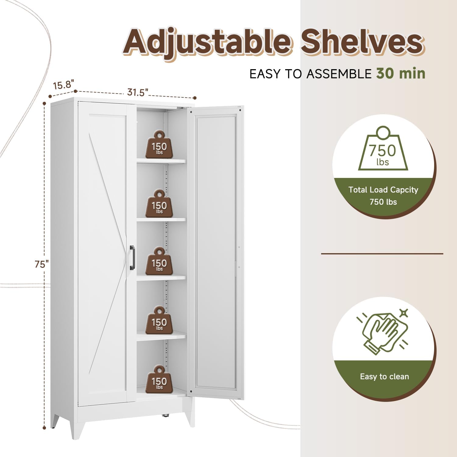 Tall Metal Storage Cabinet, Fr - Home Office For Two recension och pris