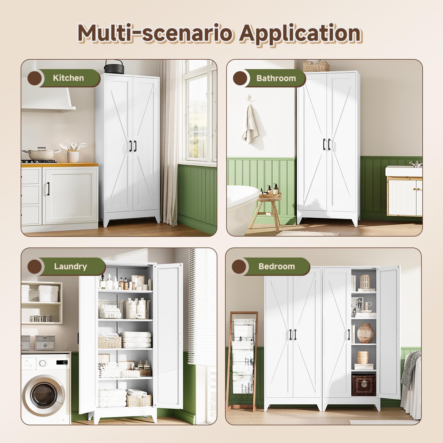 Tall Metal Storage Cabinet, Fr - Home Office For Two recension och pris