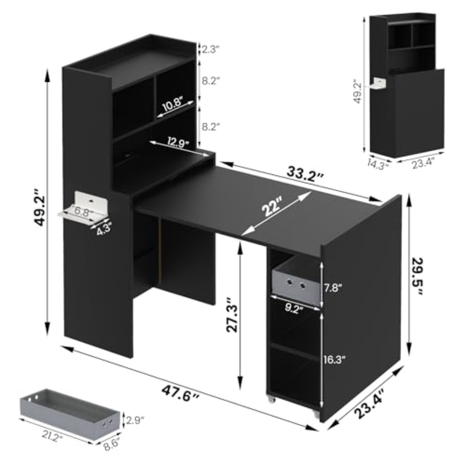 Foldable Manicure Table Nail D - Desk Charging Station recension och pris