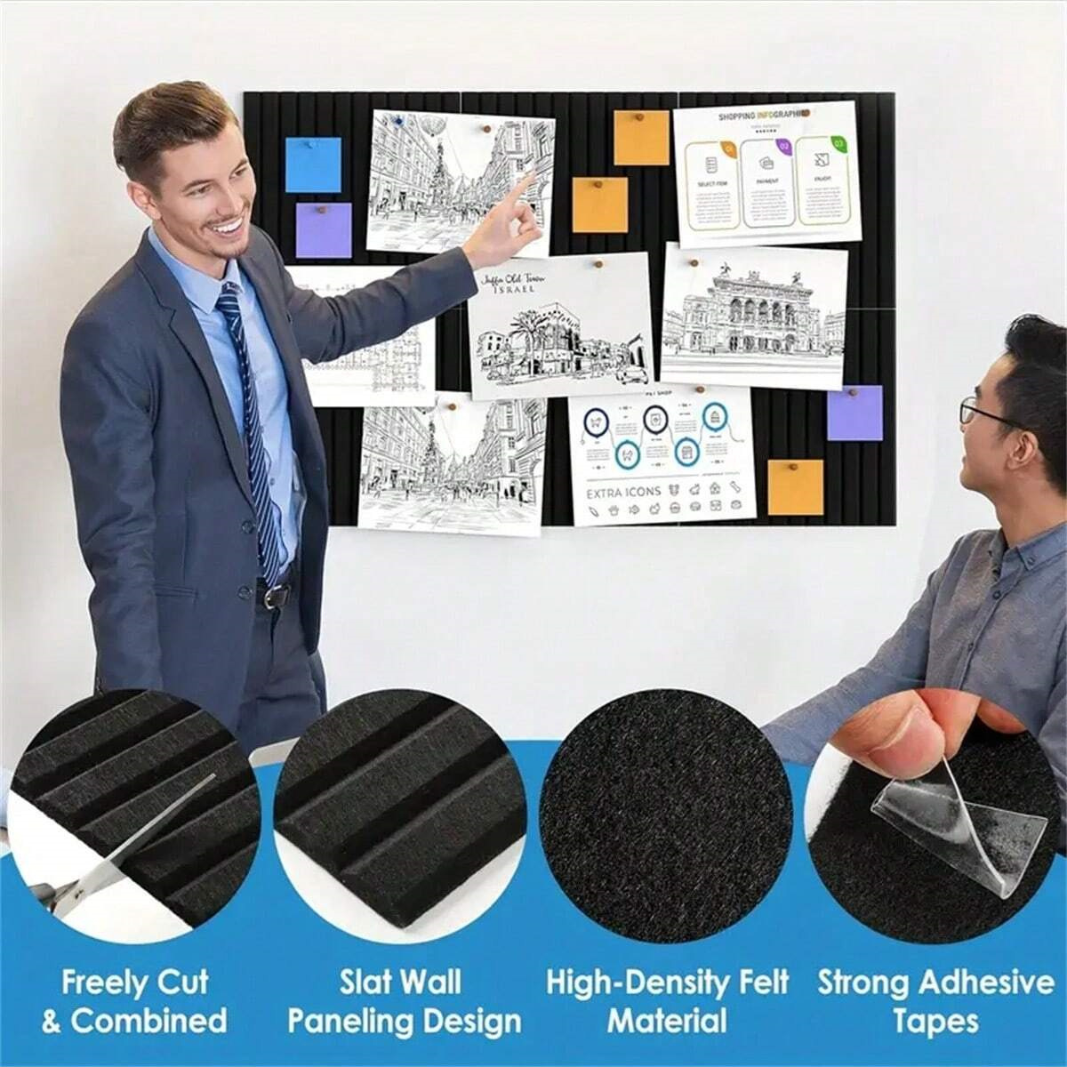6pcs Large Felt Wall Tiles Off - Home Office Alternative recension och pris
