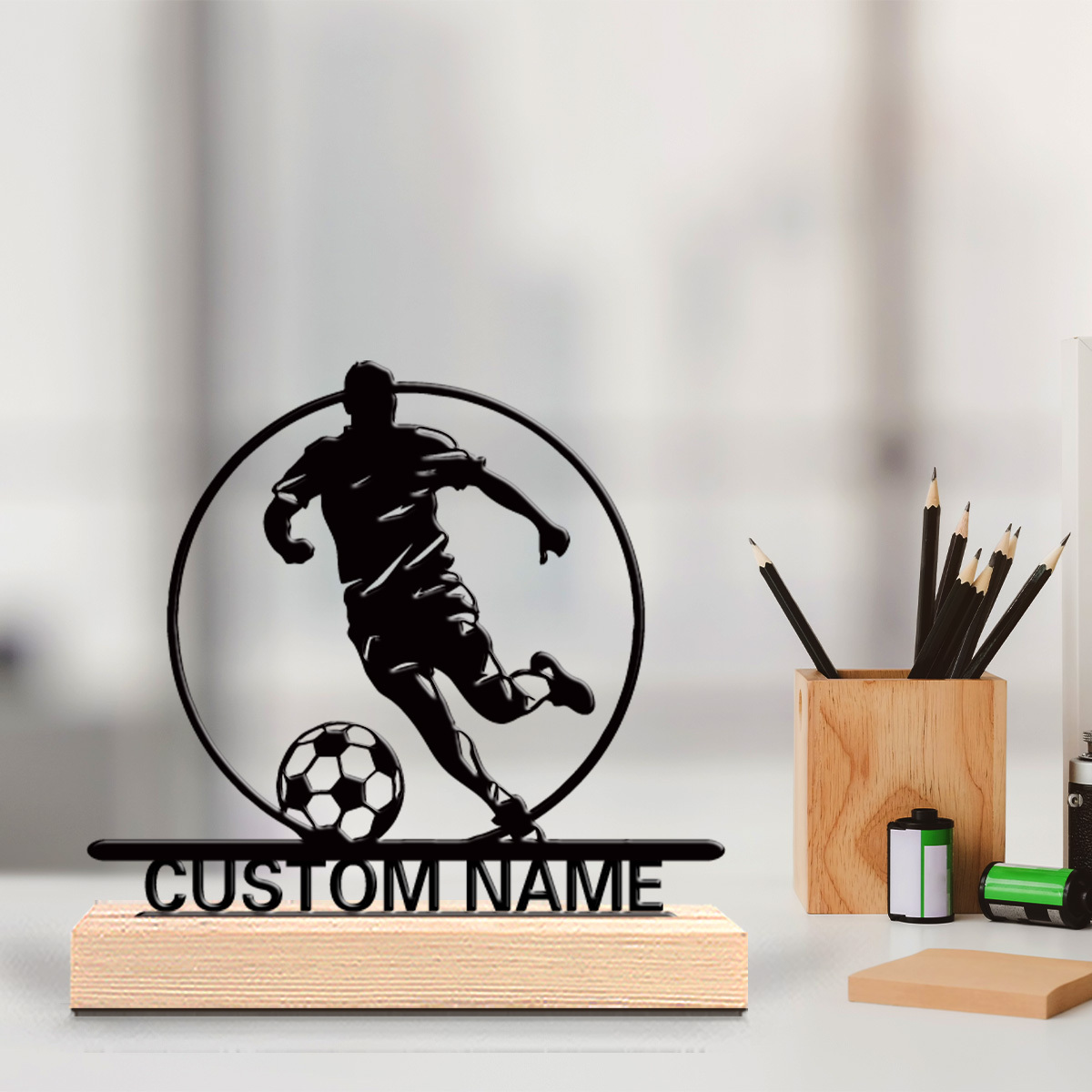 Custom Soccer Player Metal Sta - Office Table Home recension och pris