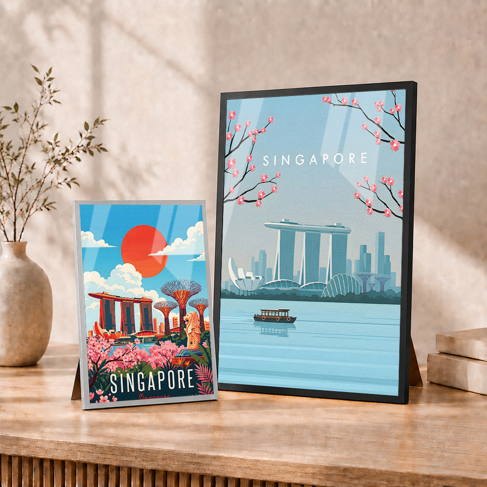 Singapore Framed Metal Poster  - Home Office Singapore recension och pris
