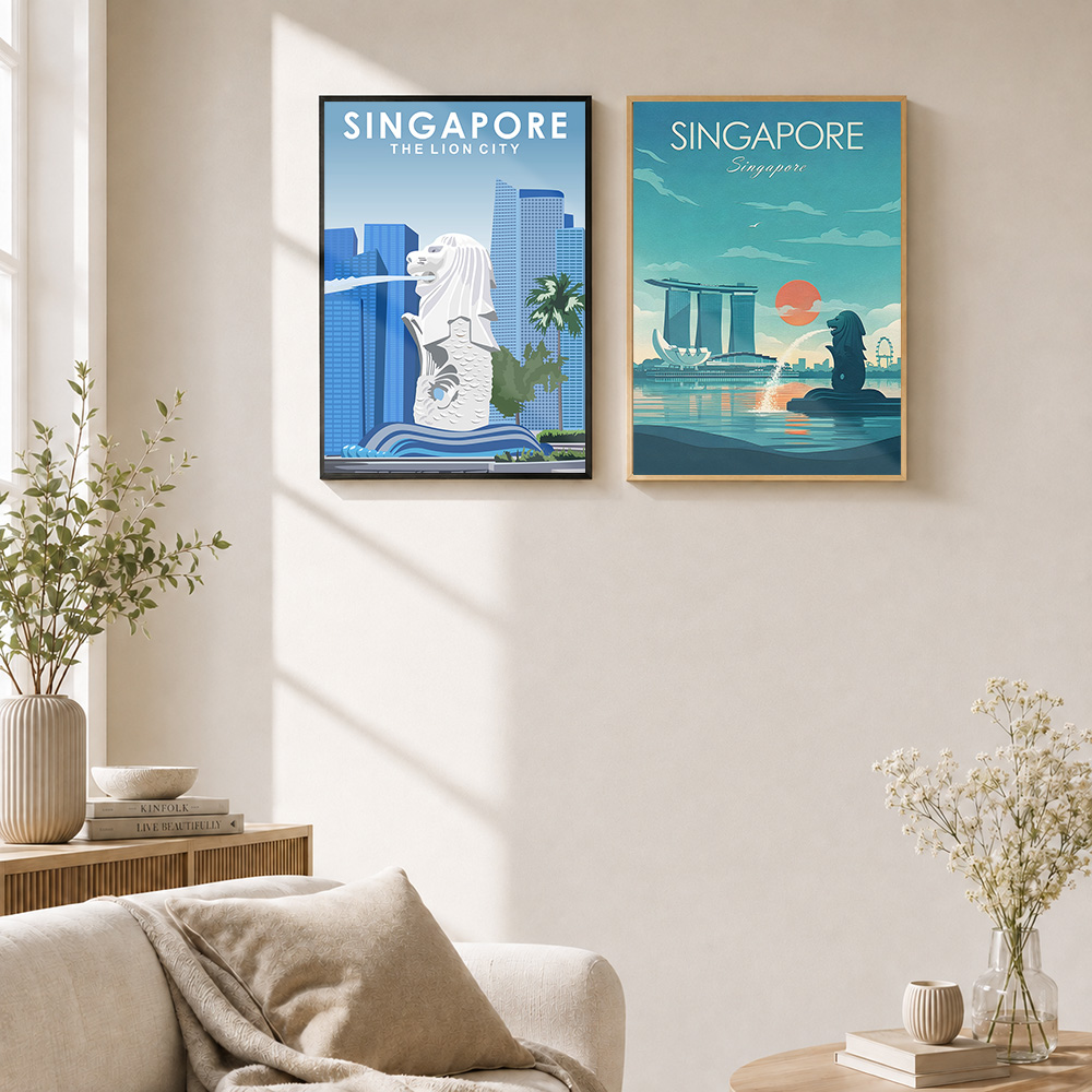 Singapore Framed Metal Poster  - Home Office Singapore recension och pris