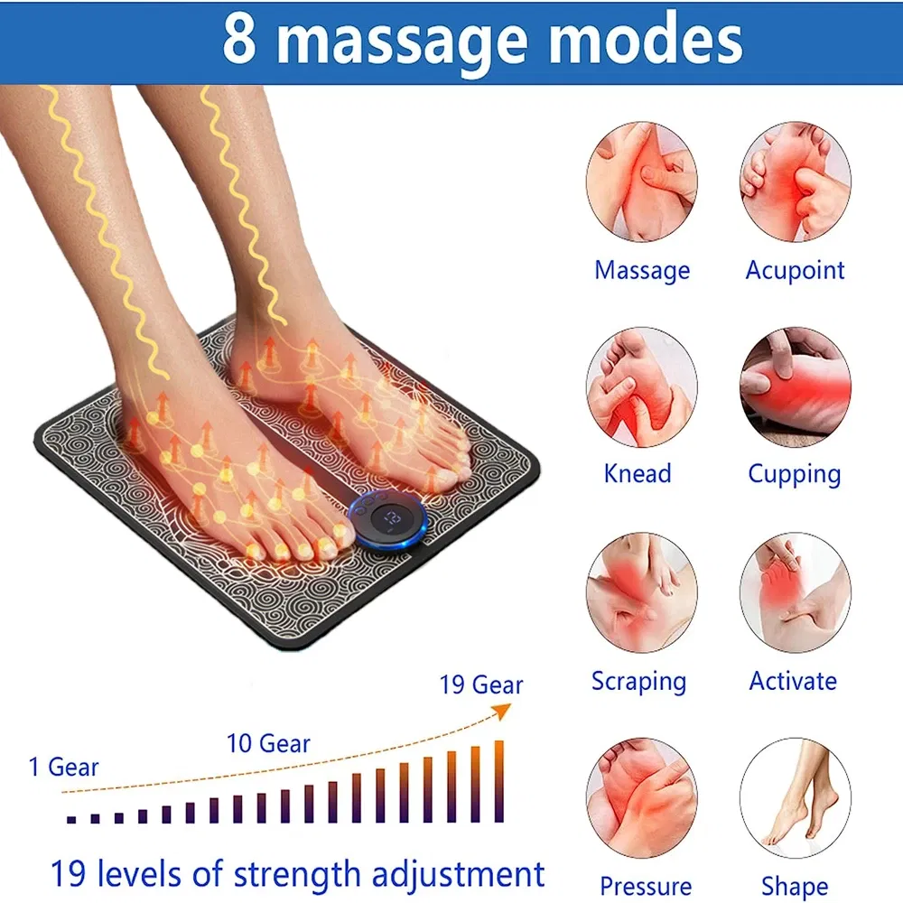 Portable Rechargeable EMS Foot - Home Office Alternative recension och pris