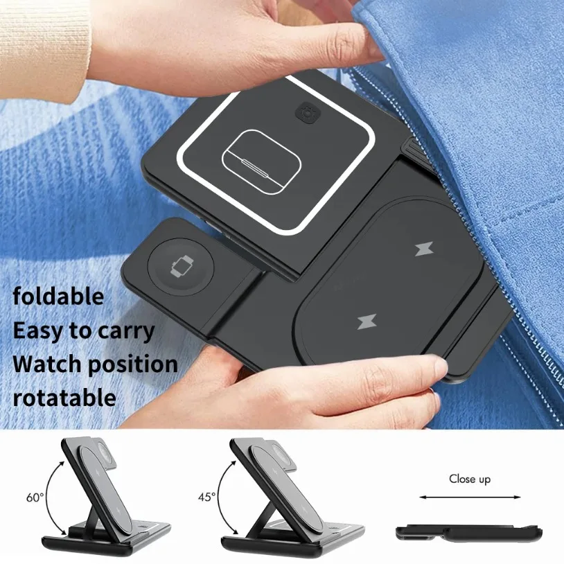3 in 1 Foldable Wireless Charg - Desk Charging Station recension och pris