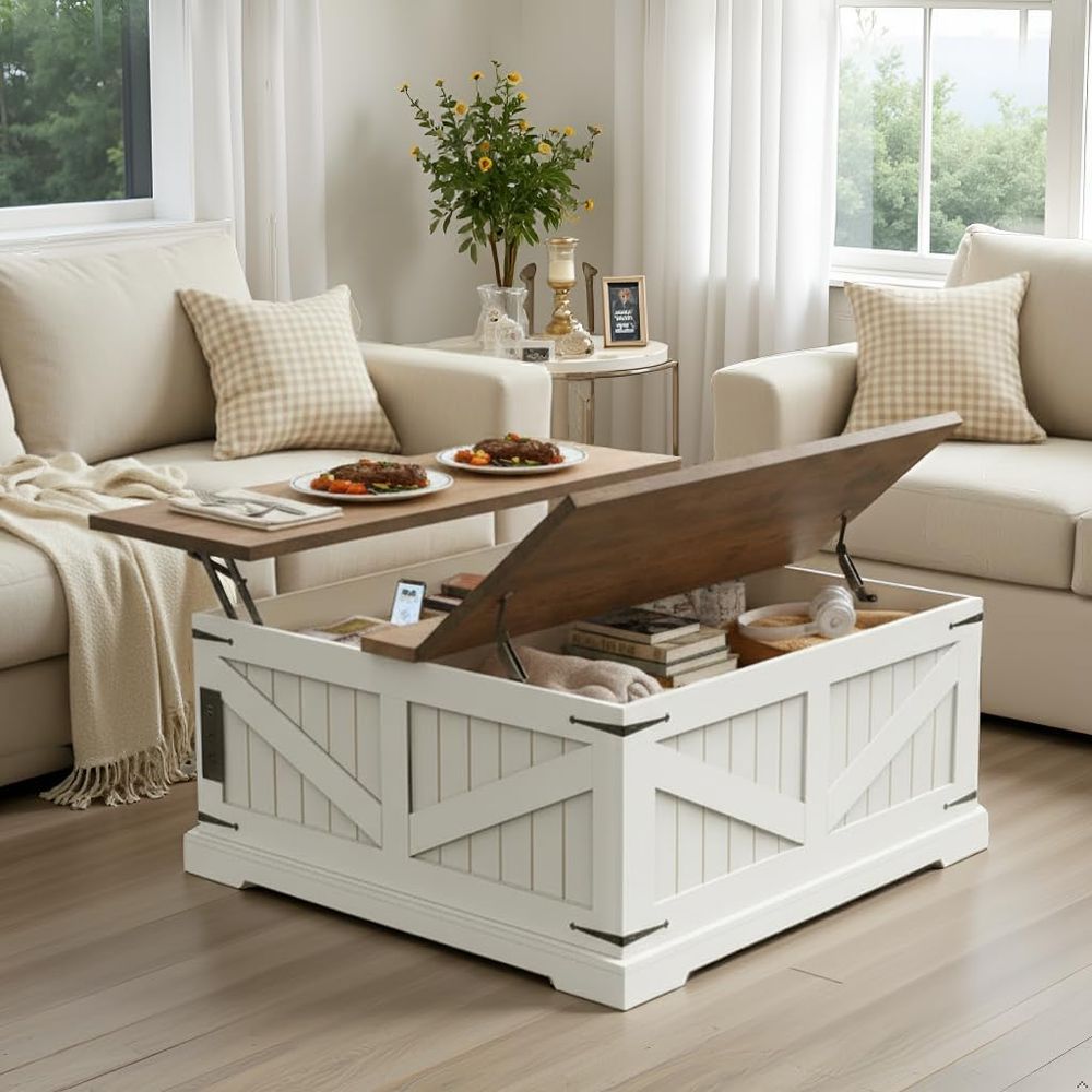 36 Lit Top Coffee Table with S - Desk Charging Station recension och pris