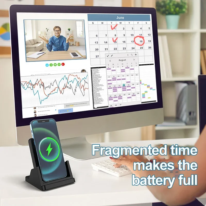 Wireless Charger Pad Stand Des - Desk Charging Station recension och pris