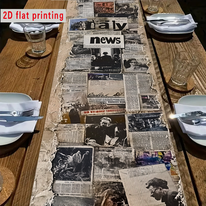 Vintage Newspaper Print Table  - Home Office News recension och pris
