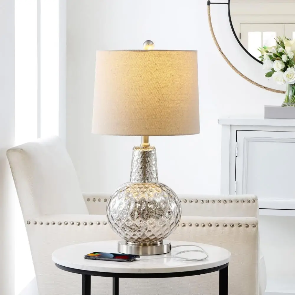 24-inch Silver/Ivory Shade LED - Desk Lamp Led recension och pris