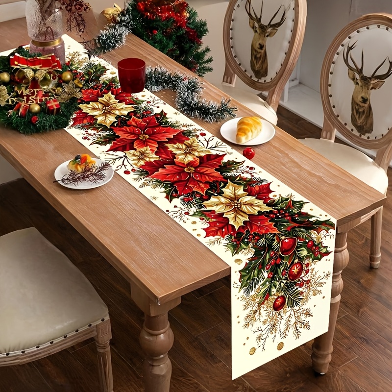 1pc Retro Poinsettia Floral Ch - Home Office News recension och pris