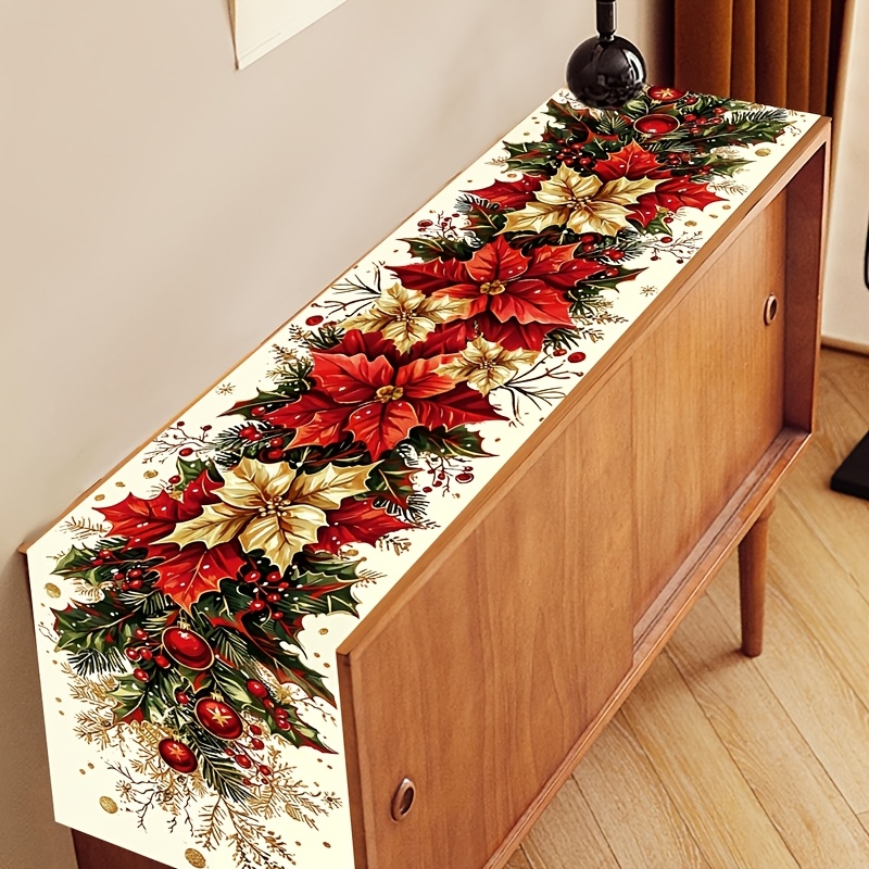 1pc Retro Poinsettia Floral Ch - Home Office News recension och pris